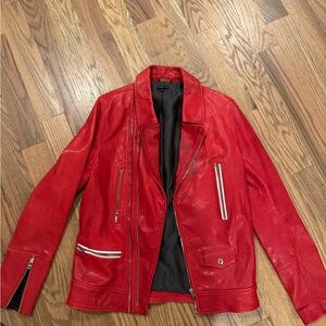Patrizia Pepe Red Leather Jacket